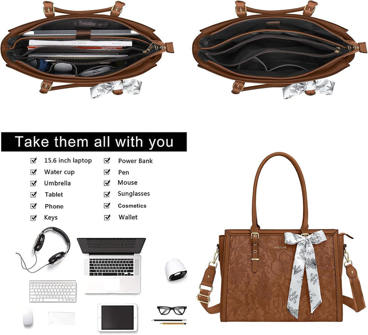 MOSISO Laptoptasche Damen, 17,3 Zoll PU Lehrertasche Handtasche Kompatibel mit MacBook HP Dell Asus,