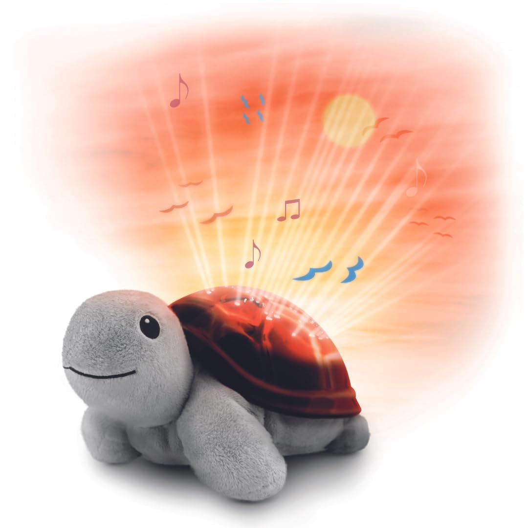 ZAZU Tim The Turtle Projektor – Baby Slumber Tragbare Bettlampe | Sonnenuntergang-Himmel-Projektor |