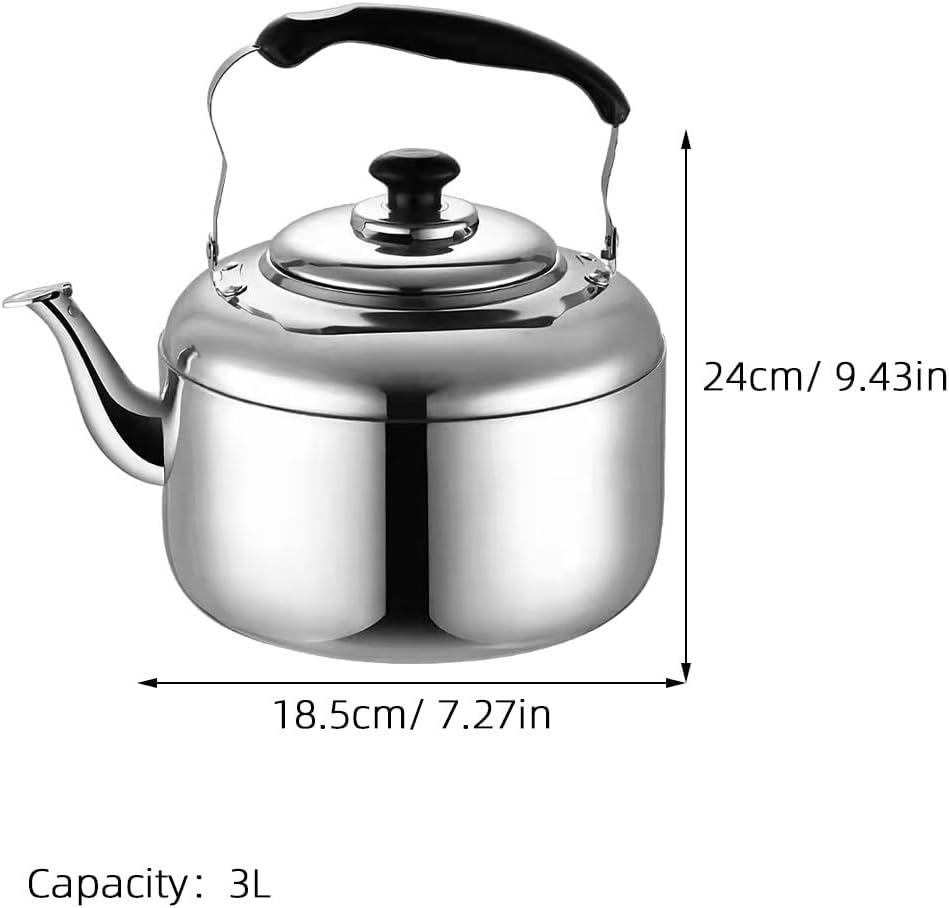 TOPBATHY Edelstahl Wasserkocher FüR Den Herd 2.5L Whistling Teekessel Mit VerbrüHungssicherem Griff