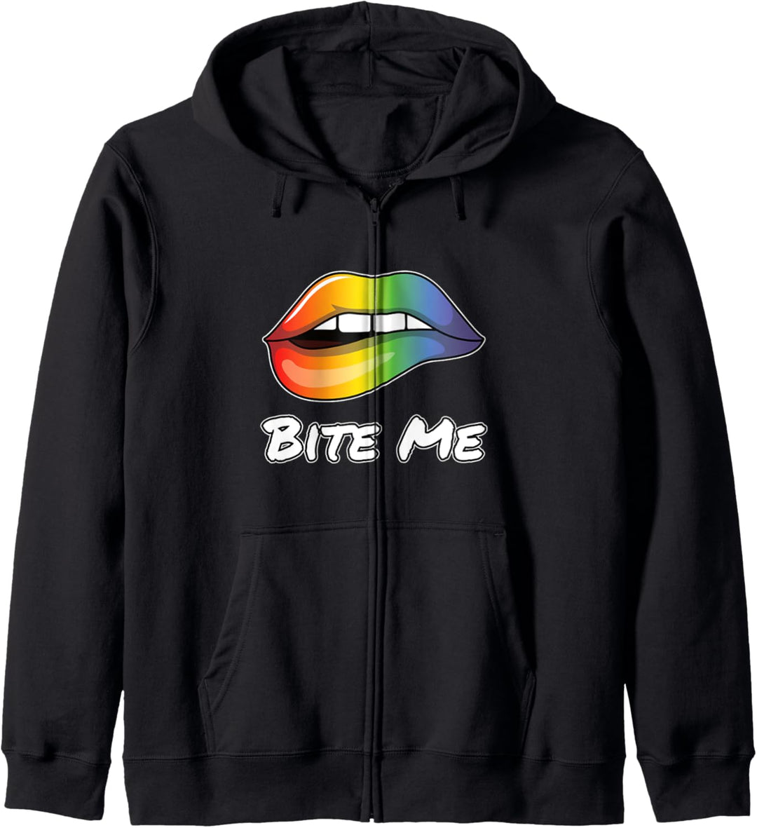 Gay Pride LGBTQ Regenbogen Lippen Christopher Street Day CSD Kapuzenjacke