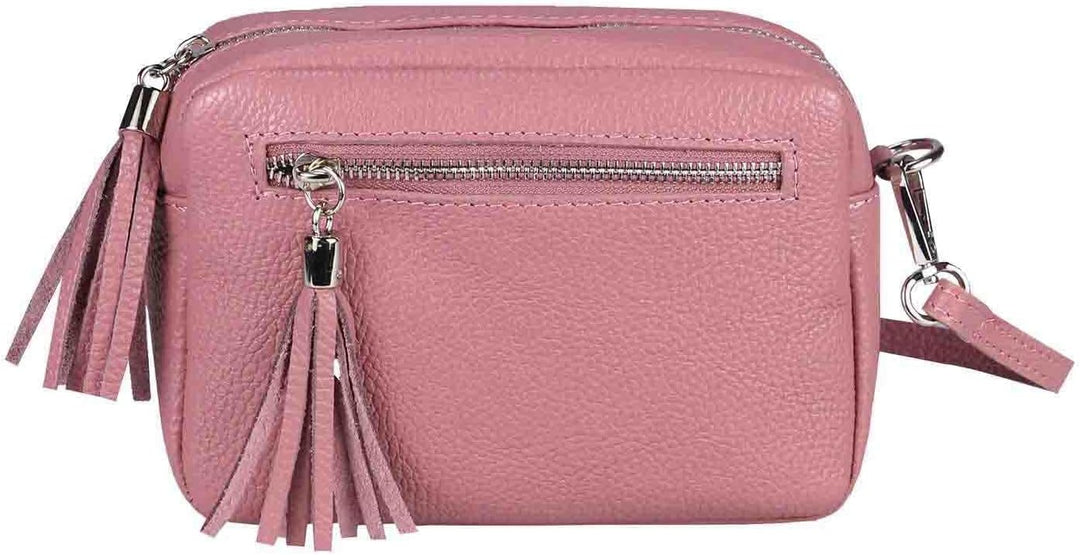 ITALYSHOP24COM OBC Made in Italy DAMEN LEDER TASCHE Umhängetasche Schultertasche Beuteltasche Cross-
