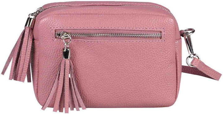 ITALYSHOP24COM OBC Made in Italy DAMEN LEDER TASCHE Umhängetasche Schultertasche Beuteltasche Cross-