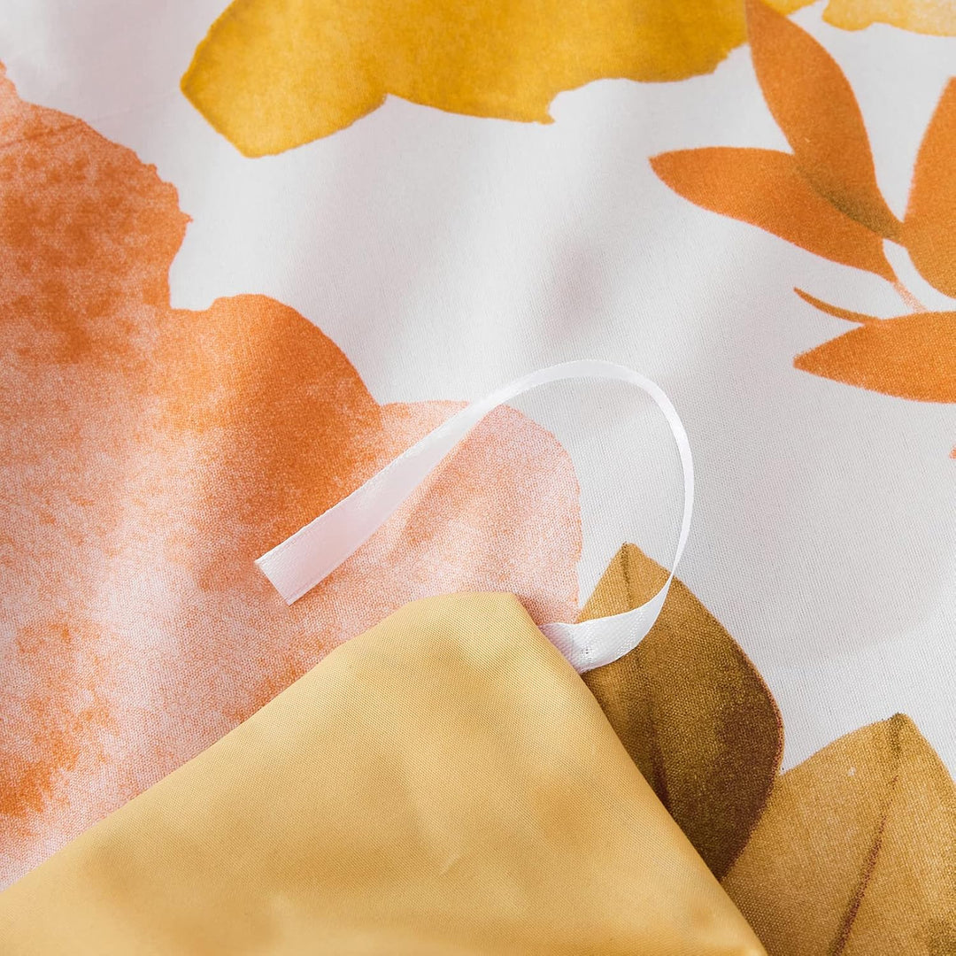 Jemiipee Bettwäsche-Set 100% Mikrofaser mit Herbst Äste und Blätter Muster, 1 x Bettbezug 150x220 cm