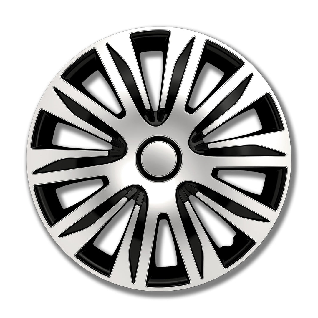 PETEX RB547516 Radzierblendenset Nardo, doppelt lackiert ABS, Silber, Grösse 16 Zoll