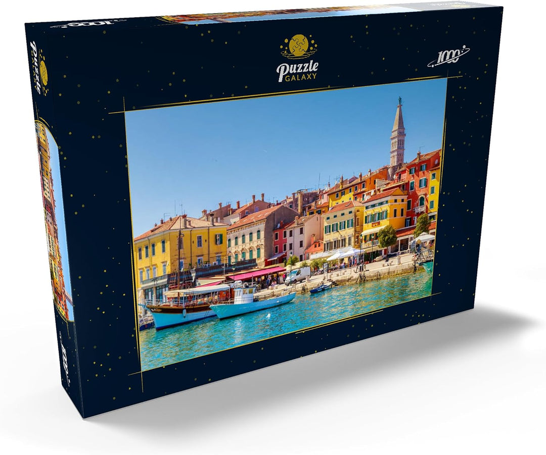 Buntes Rovinj in Istrien mit Booten im Hafen, Kroatien - Premium 1000 Teile Puzzle - MyPuzzle Sonder