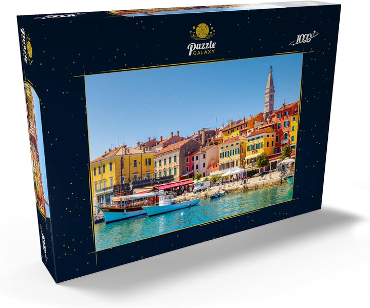 Buntes Rovinj in Istrien mit Booten im Hafen, Kroatien - Premium 1000 Teile Puzzle - MyPuzzle Sonder