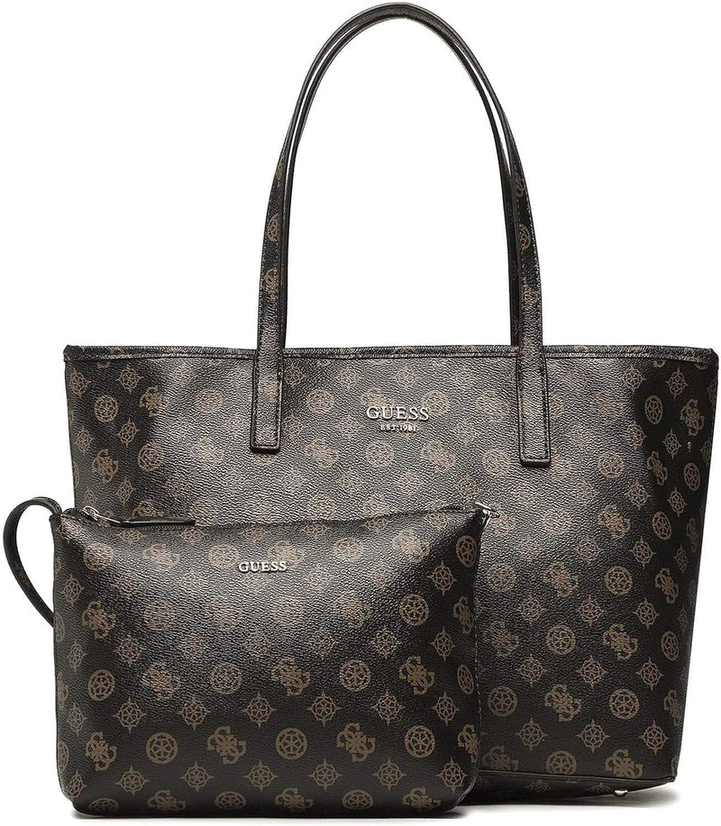 GUESS Damen Vikky Tote Bag Brown, Brown