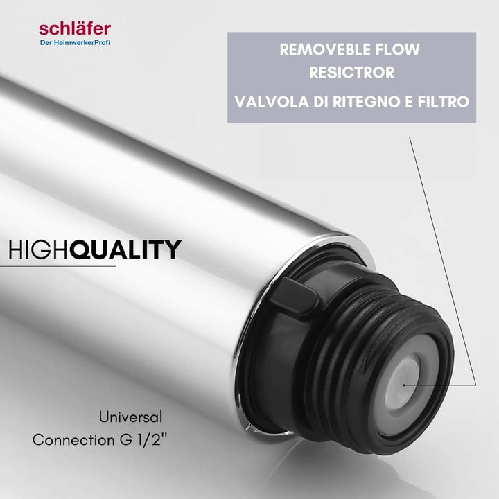 Schläfer | 439308 - Ablaufschlauch, Ausziehbar, Universell Erweiterbar, 1 1/2" Zusammenklappbar, Fle