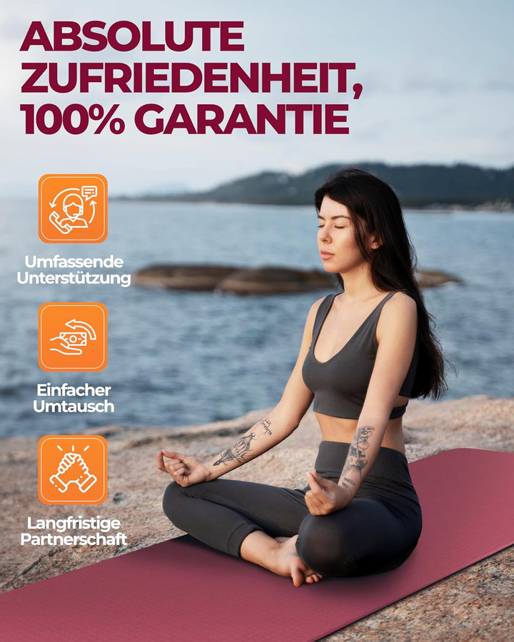 Fitleap Yoga-Matte Pro aus umweltfreundlichem TPE-Schaum. Sehr rutschfeste, schadstofffreie, hypoall