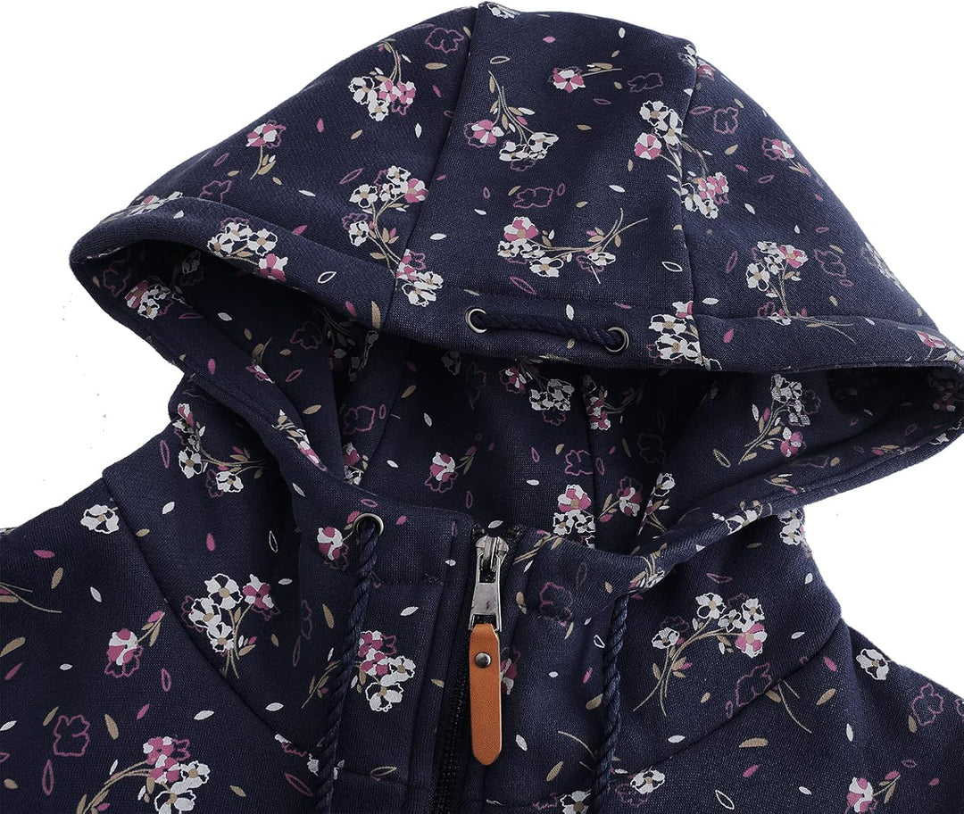 TrendiMax Damen Sweatjacke Kapuzenpullover Zip Hoodie Jacke mit Kapuze Winter Sweatshirt Kapuzenjack