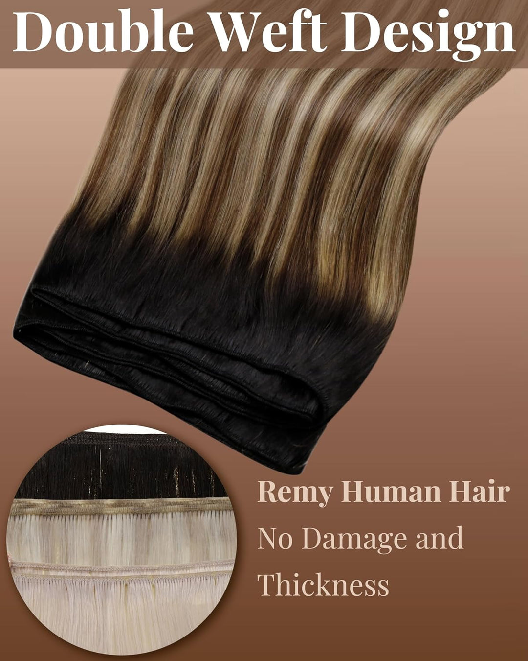 Hetto Balayage Tressen Echthaar Extensions Remy Tressen Extensions Echthaar Glatt Tressen Extensions