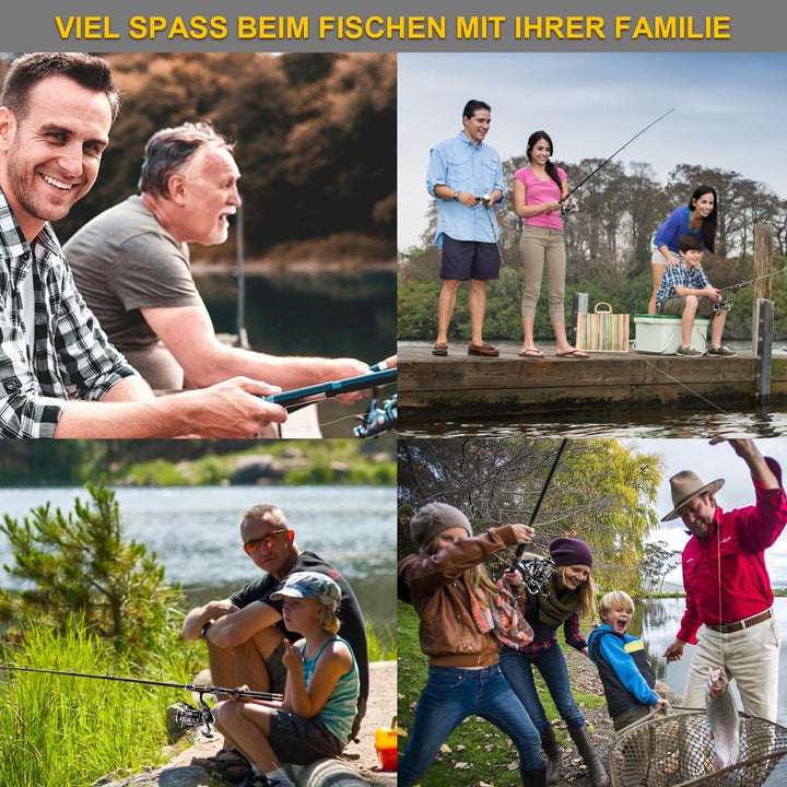 Angelrute Set Komplett 2.7M,HassoKon Angelset Angelruten Teleskoprute und Spule Combo Kit mit Angels