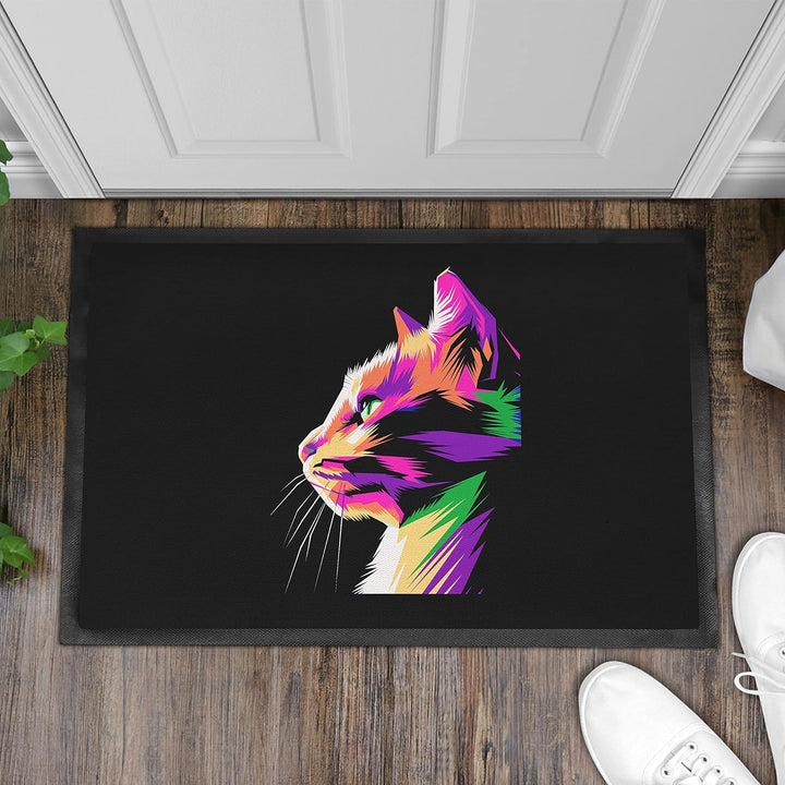 Trendation - Lustige Katzen Fussmatte Polygon Grafiken Katzenbesitzerin Humor Fussmatte 60x40 cm