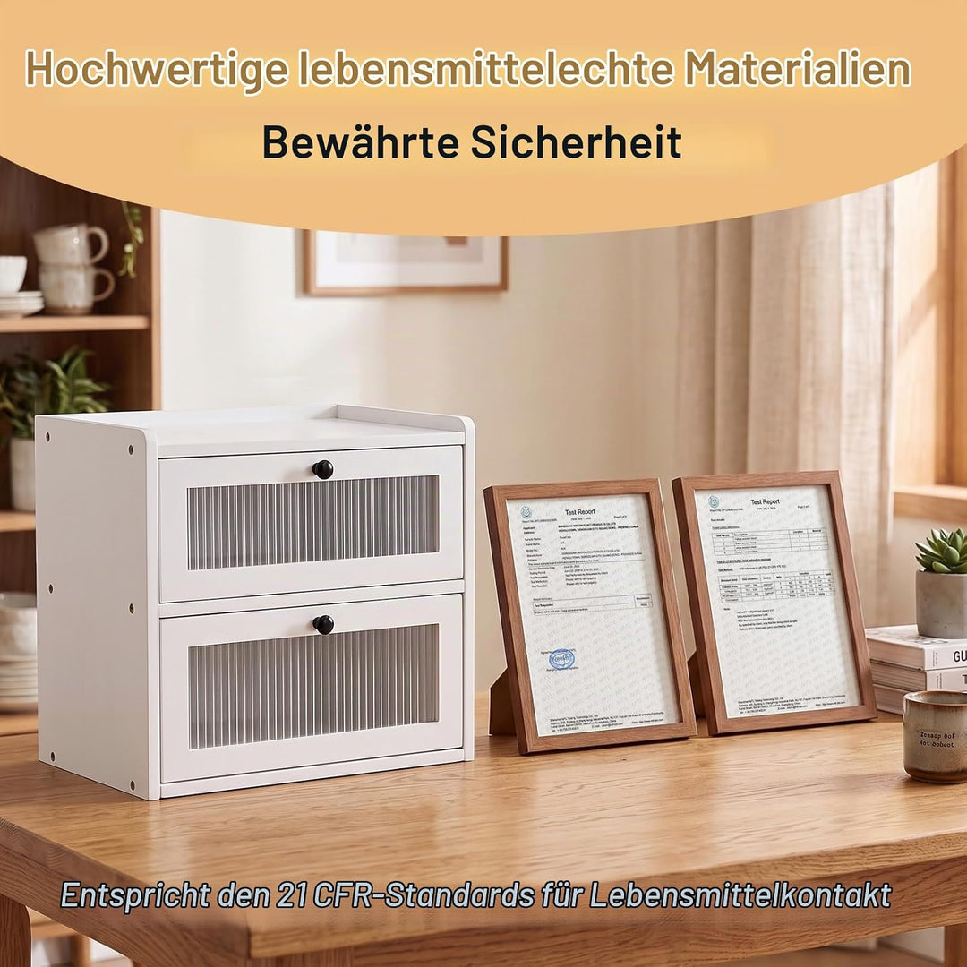 Brotkasten Holz, 2 Etagen Gross Brotbox mit Belüftungsloch, Längere Frische &amp; Einfache Pflege, Küche