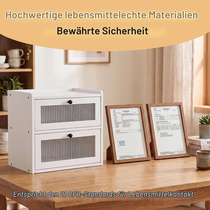 Brotkasten Holz, 2 Etagen Gross Brotbox mit Belüftungsloch, Längere Frische &amp; Einfache Pflege, Küche