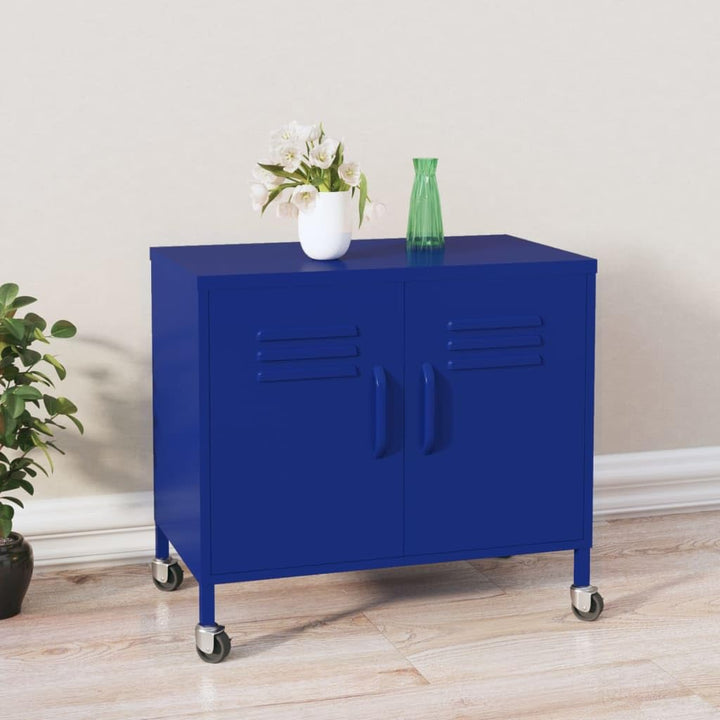 ZQQLVOO Schränke Anrichte Mehrzweckschrank Lagerschrank Marineblau 60x35x56 cm Stahl, Marineblau