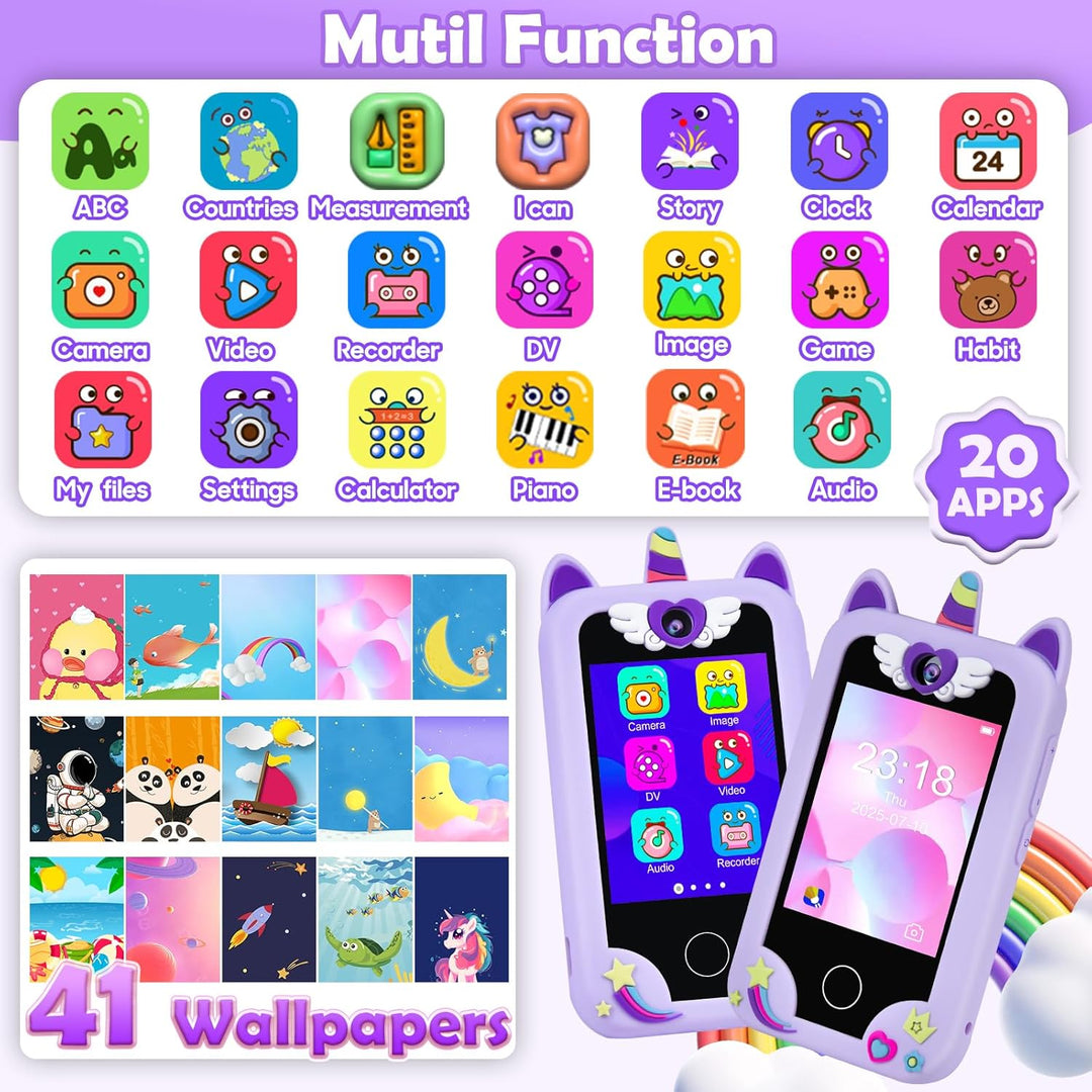 Kinder Handy, Kleinkind Einhorn Telefon Spielzeug für 3 4 5 6 7 8 Jahre alte Kinder, Handy Spielzeug