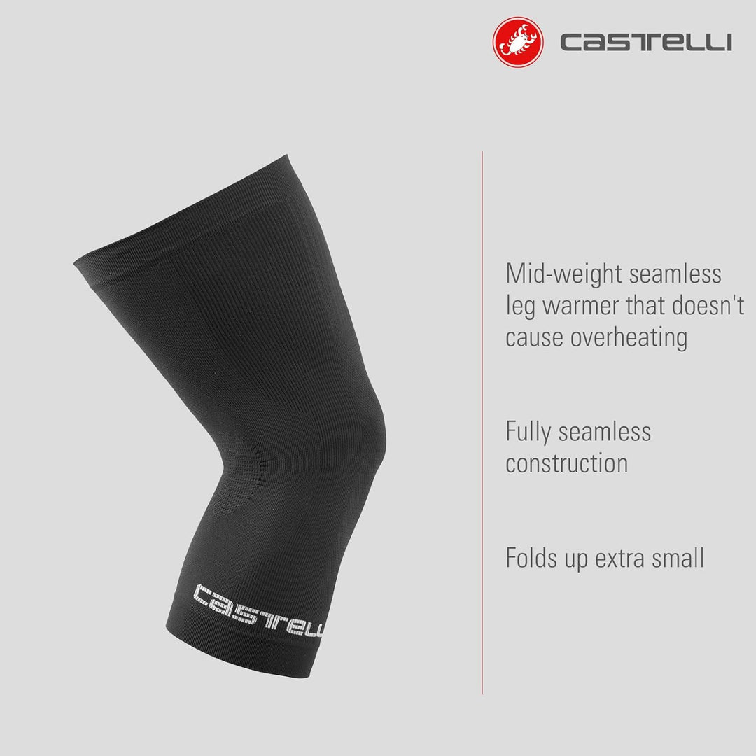 CASTELLI Unisex Pro Seamless Knee Warmer Leg warmers L-XL Schwarz-Weiss, L-XL Schwarz-Weiss