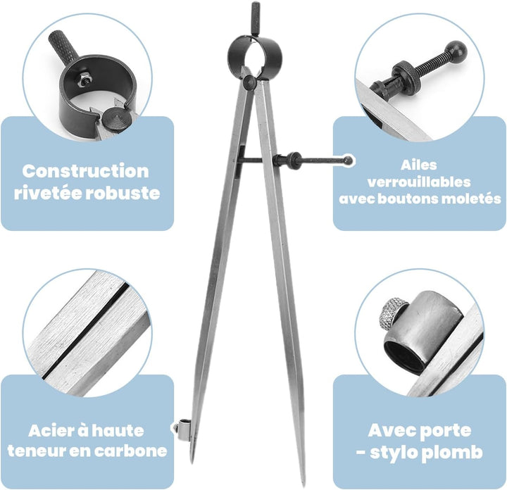 Flügelteiler, Linienpositionsschreiber Zeichenkompasse Handwerk Drehwerkzeug Zeichenkompass 100 mm 1
