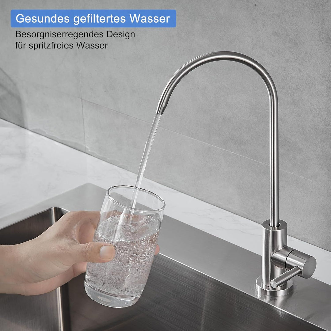 SUS304 Edelstahl Trinkwasserhahn, 100% bleifreier Umkehrosmose-Wasserhahn, Geeignet Küchenarmateur f