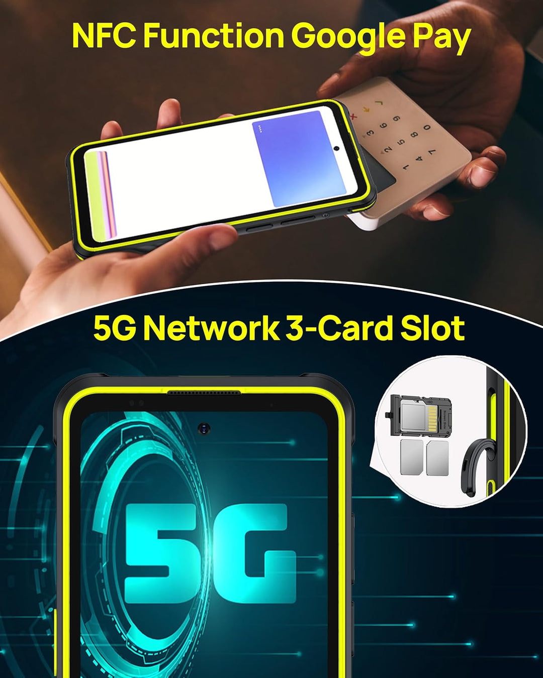 Ulefone Armor X31 Pro 5G Outdoor Mobile Phone 2025, 16GB + 256GB/SD-2TB 64MP + 25MP Night Vision 6.5