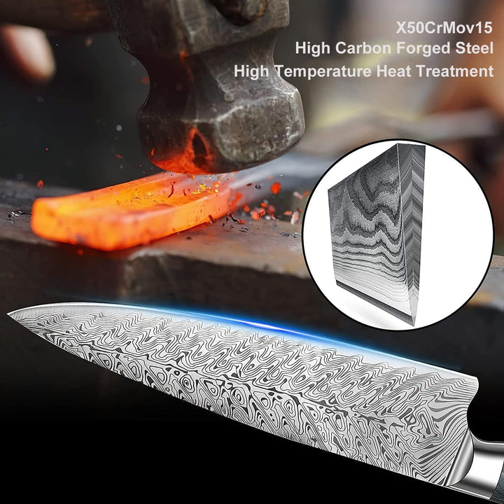 AIRENA Kochmesser, 8" Profi Küchenmesser, Full Tang Japanischer Stil Fleischmesser Allzweckmesser au