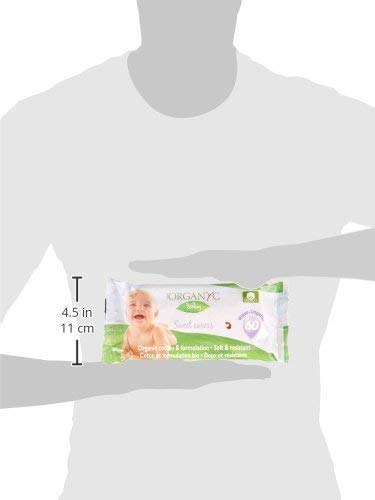 Organ(y) c, Feuchte Babytücher aus 100% zertifizierter Bio-Baumwolle - 12 Packungen zu je 60 Tücher