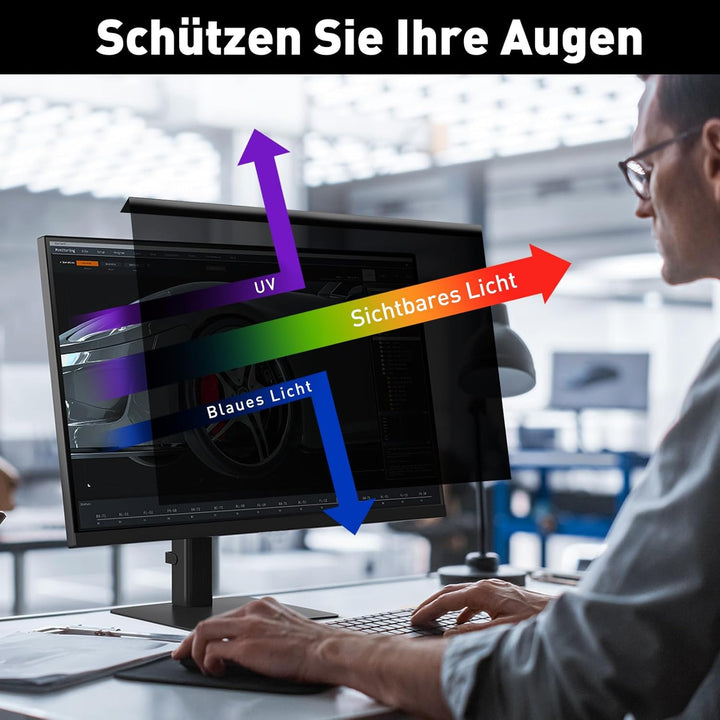 WVMNQO 27 Zoll Hängender Blickschutzfolie für Computermonitor mit 16:9, Hochtransparent und Nicht Ve