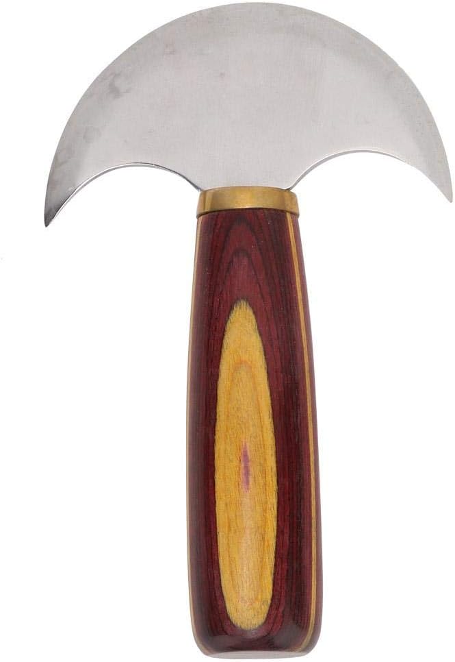 Leder Schneidmesser Holzgriff vorne Stahl DIY Leathercraft Korrekturwerkzeug(S), S