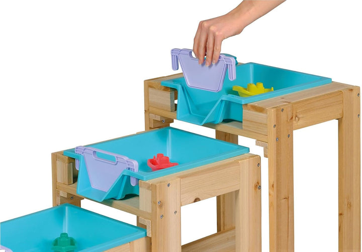 Happy People Wasser-Spieltisch 3er Set – mit Schleusenfunktion & handelsüblichem Schlauchanschluss –