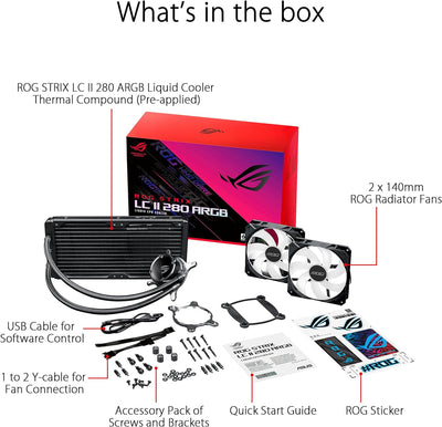 ASUS ROG STRIX LC II 240 ARGB All-in-One Flüssig-CPU-Wasserkühlung (Aura Sync, zwei adressierbare RO
