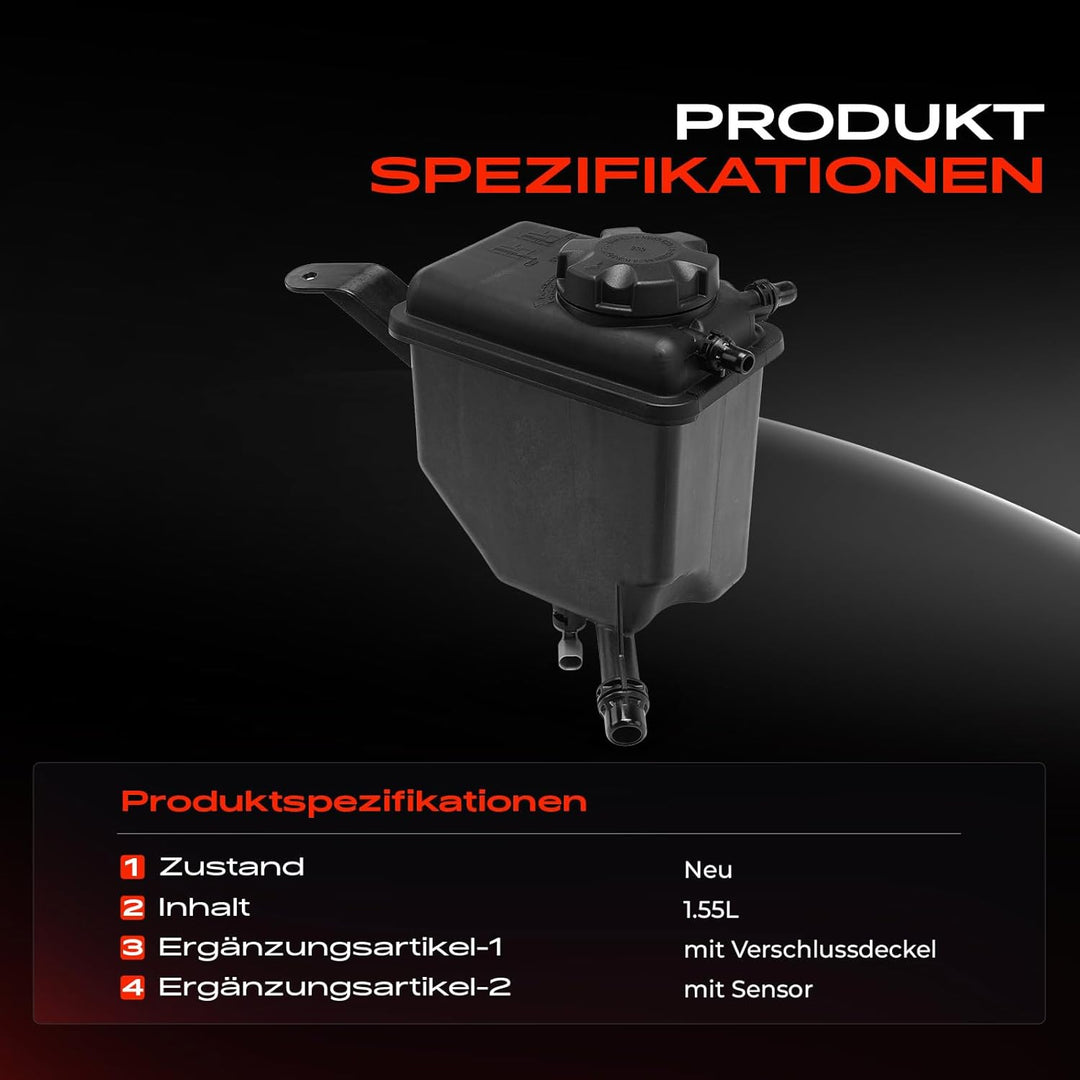 Frankberg Ausgleichsbehälter Kühlmittelbehälter Mit Sensor Mit Deckel Kompatibel mit 5er E60 E61 6er