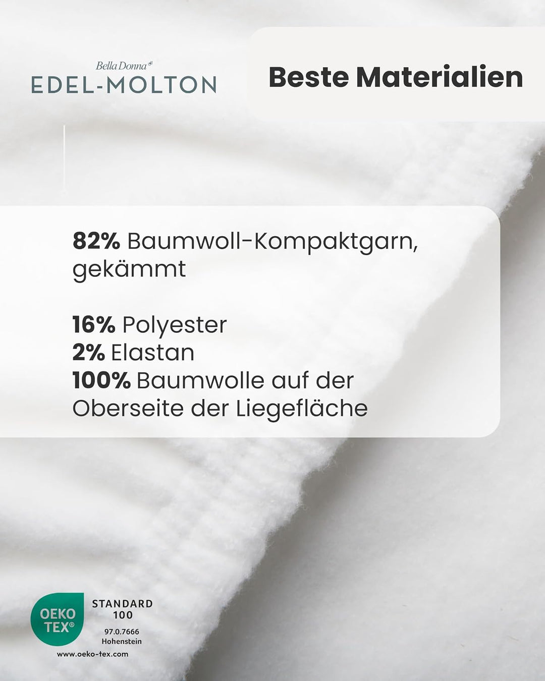 Matratzenschoner Bella Donna Edel Molton Alto 180x200-200x220cm, 180x200-200x220cm