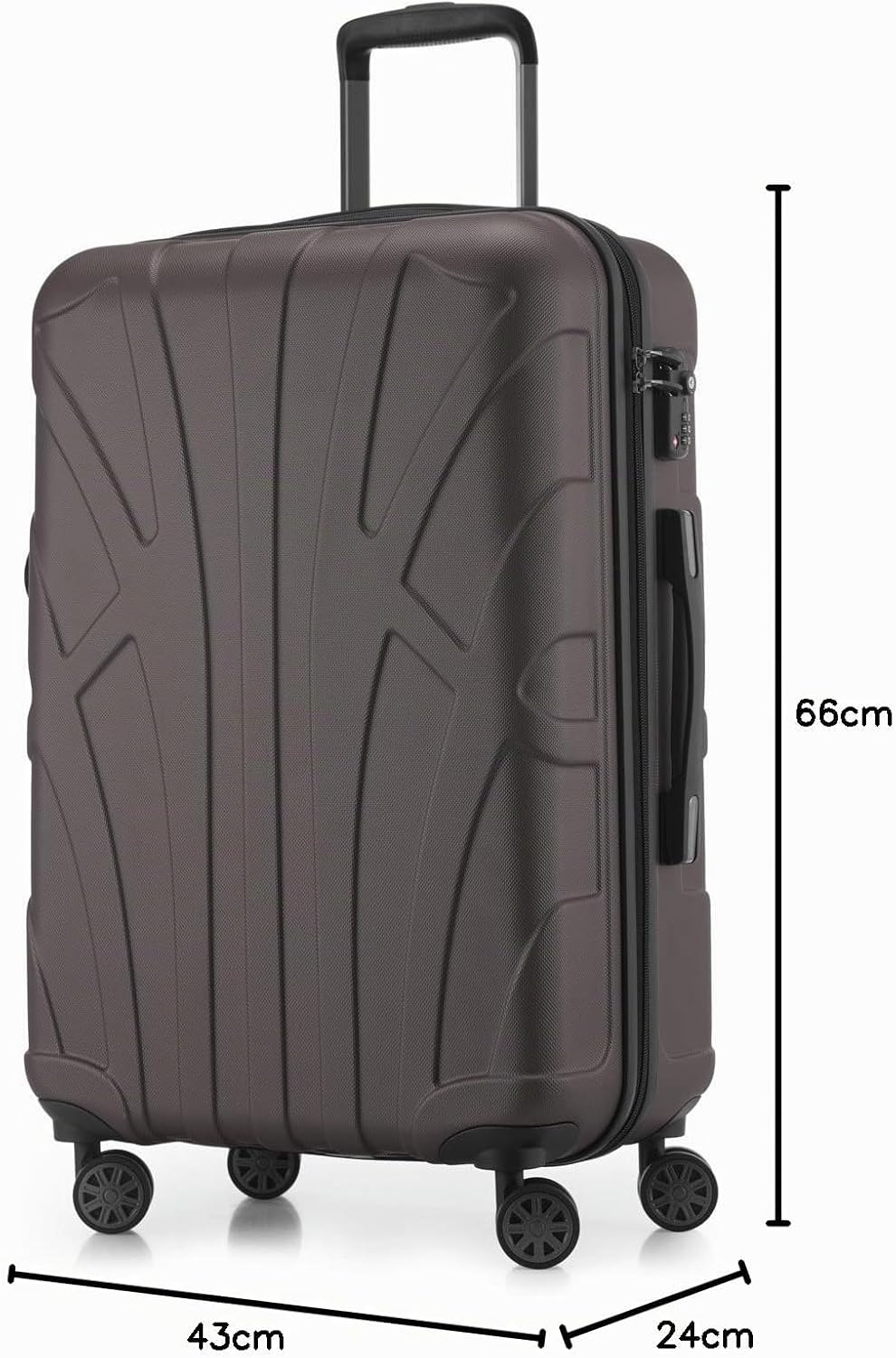 suitline Hartschalen-Koffer Koffer Trolley Rollkoffer Reisekoffer, TSA, 66 cm, ca. 58 Liter, 100% AB