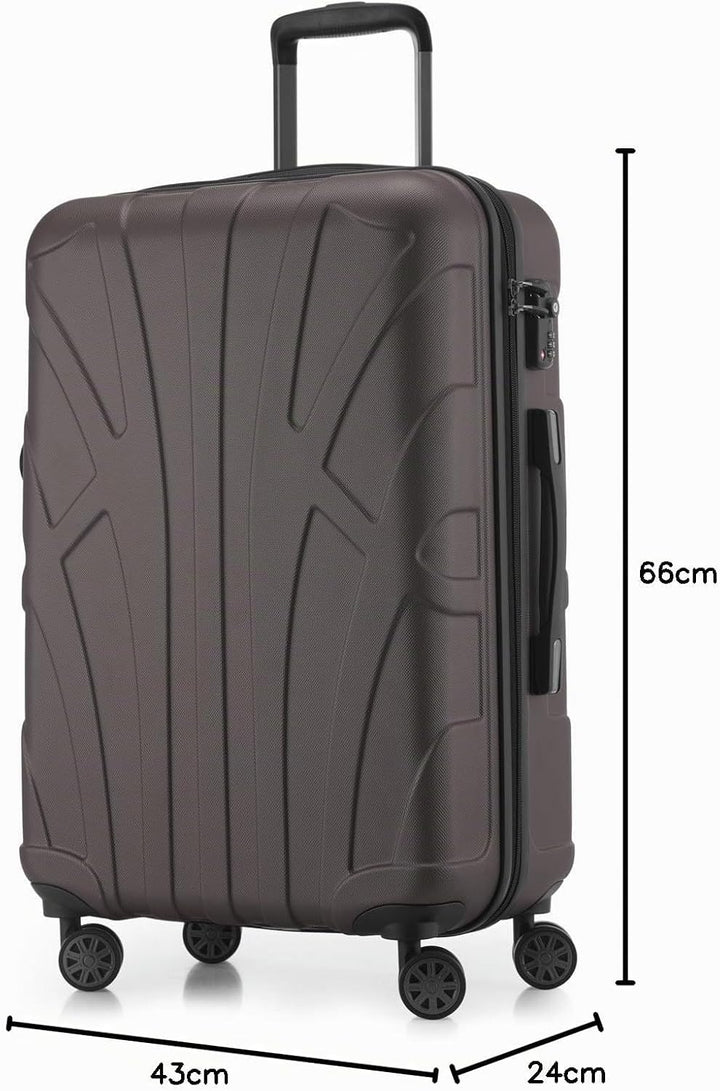 suitline Hartschalen-Koffer Koffer Trolley Rollkoffer Reisekoffer, TSA, 66 cm, ca. 58 Liter, 100% AB