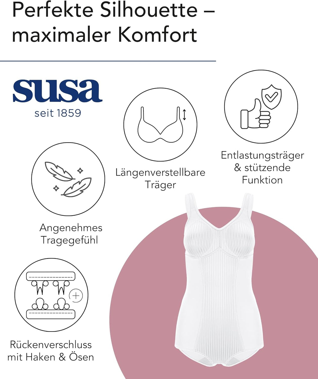 Susa Body ohne Bügel Cremona Grösse 95F, Farbe Weiss