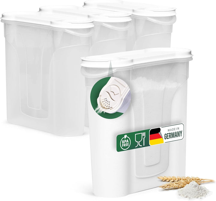 Novaliv Schüttdosen 4 STÜCK Vorratsdose zum Streuen 2,4 Liter - Masse (LxBxH): 22 x 21 x 8,5 cm - Do
