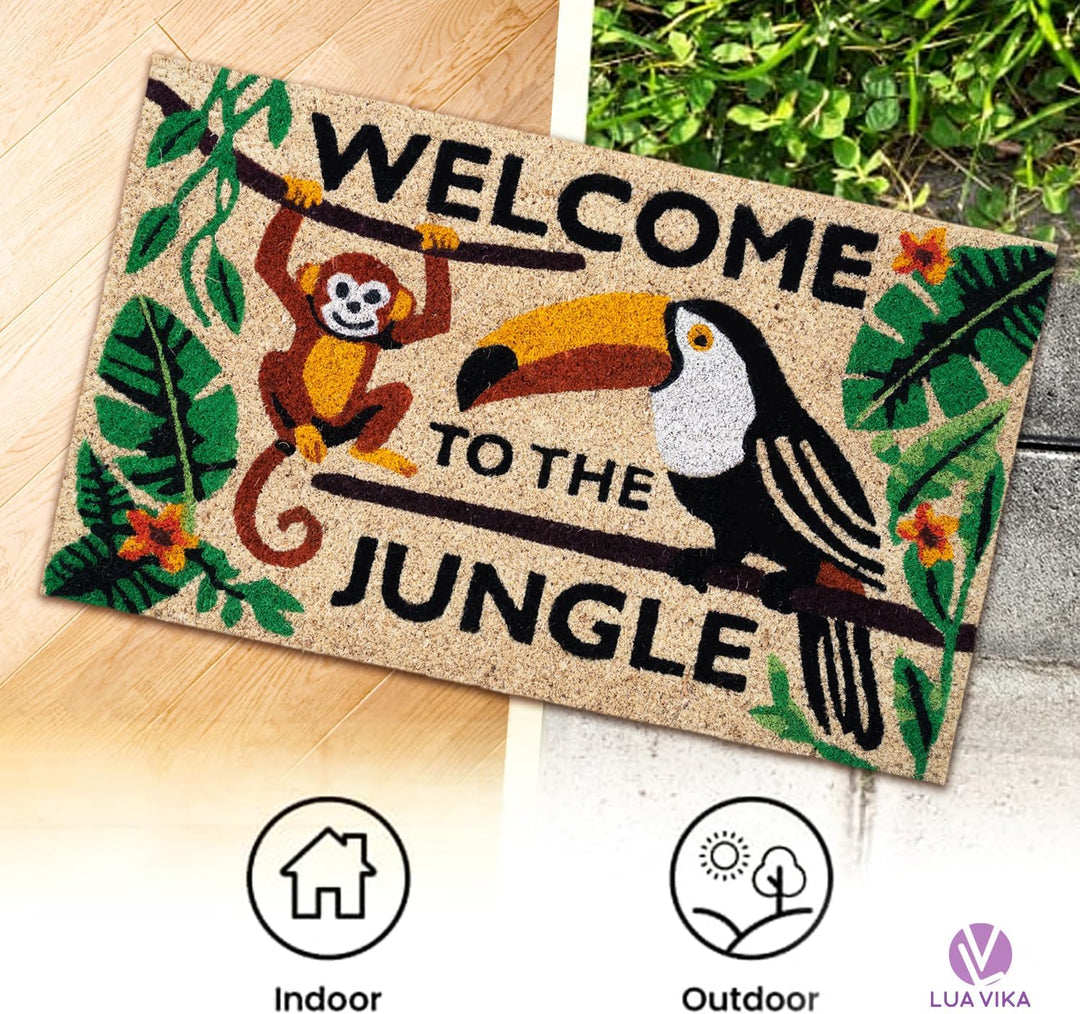 Fussmatte Kokos - Welcome to the Jungle - 40x70 cm - Fussmatte Aussen und Innen - Fussmatten Haustür