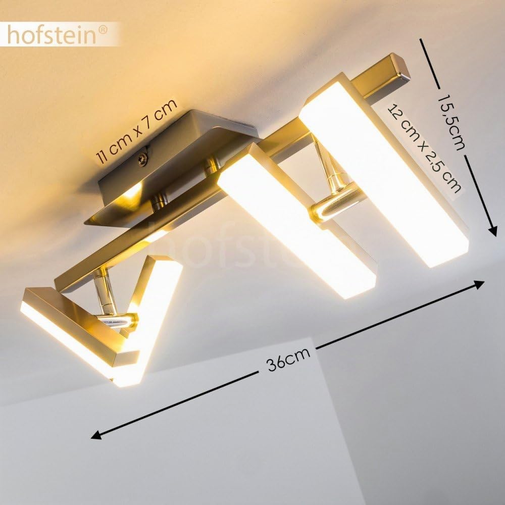 LED Deckenleuchte Sakami, Deckenleuchte in Nickel-matt, 4-flammig, mit 4 verstellbaren Strahlern, je