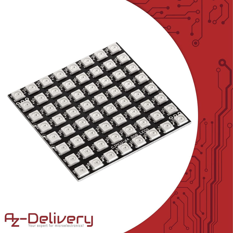 AZDelivery 5 x U 64 LED Matrix Panel CJMCU-8x8 Modul kompatibel mit Arduino und Raspberry Pi inklusi