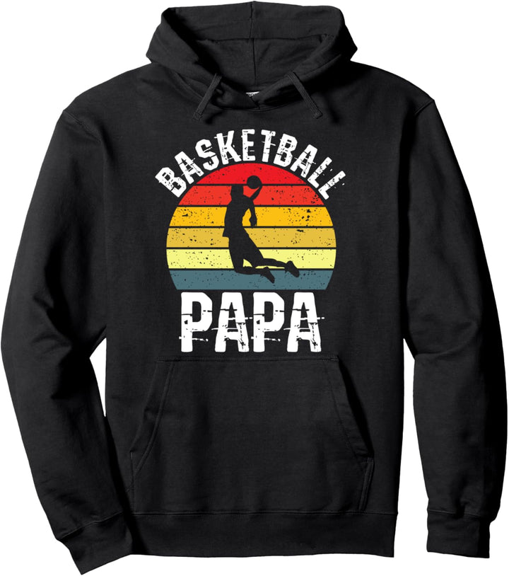 Basketball Papa Basketballspieler Dad Vatertag Pullover Hoodie