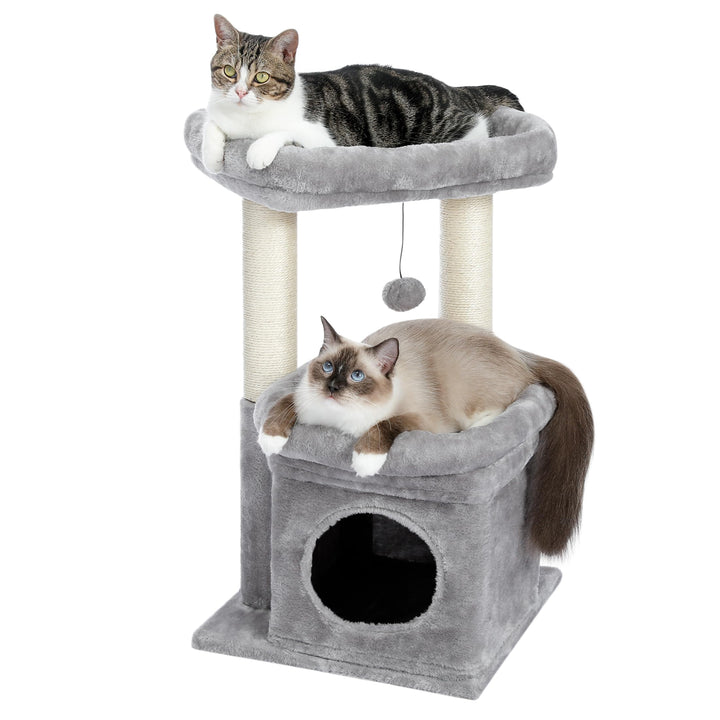 PAWZ Road Kleiner Katzenbaum, mehrstöckiger Katzenturm mit Sisal-überzogenem Kratzbaum, gemütlicher