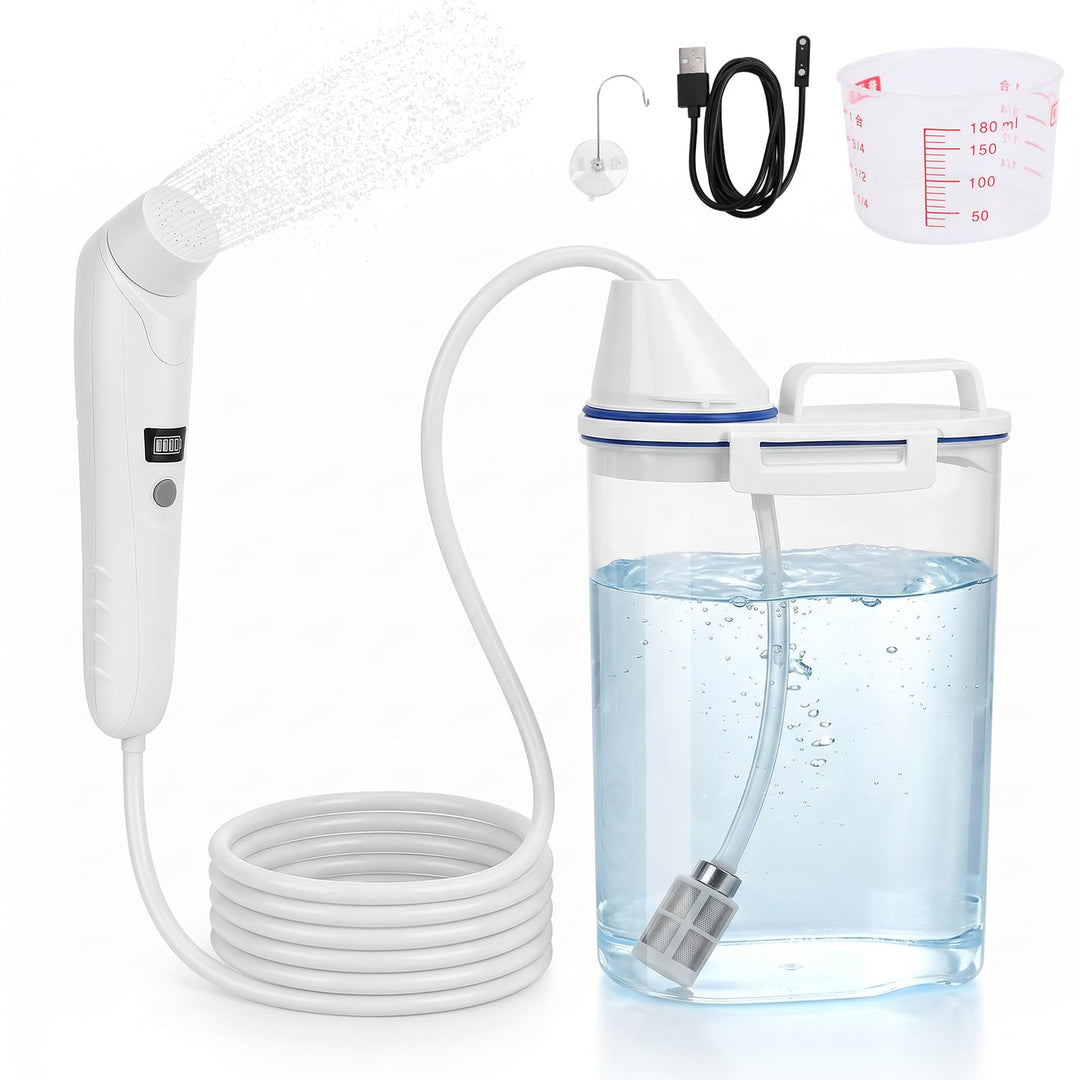 Tragbares Bidet Elektrisch Camping Dusche Mit 2l Wassertank, Wiederaufladbares Reise Bidet Handbraus