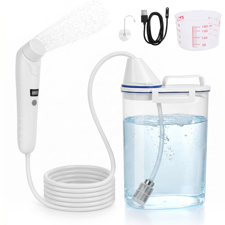 Tragbares Bidet Elektrisch Camping Dusche Mit 2l Wassertank, Wiederaufladbares Reise Bidet Handbraus