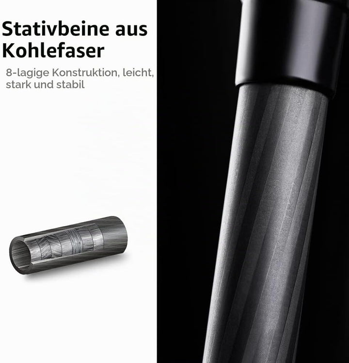 K&amp;F Concept Carbon Stativ Kamera Stativ, kompaktes D254C1(SA254C4) Reisestativ Stativ Kamera, Tripod