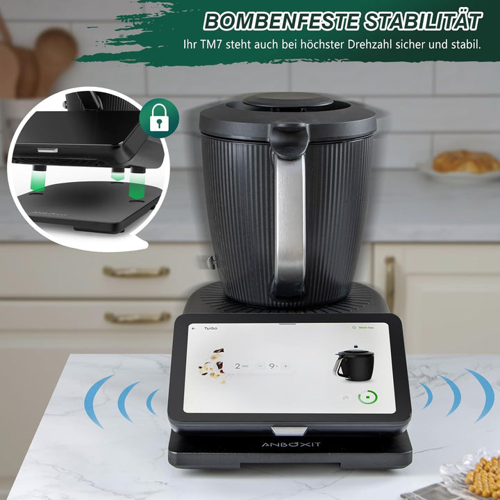Gleitbrett TM7 für Thermomix, Brett für Thermomix mit Rollen, Leicht Gleitendes Bambus Rollbrett/Sli