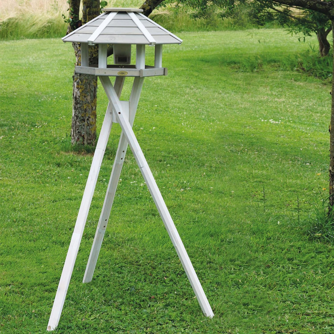 HABAU Vogelhaus "Ottawa" mit Silo und Ständer, grau-weiss