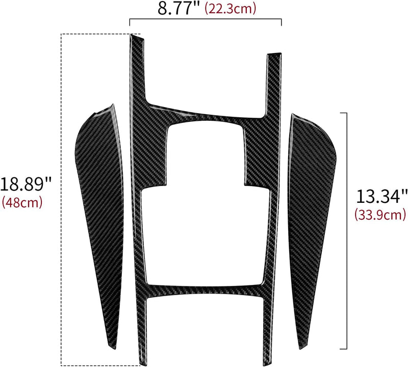 OYDDL Autoinnenraum Zubehör Formteile Carbon Fiber Aufkleber Zentralsteuerung Schalttafel Trim Cover