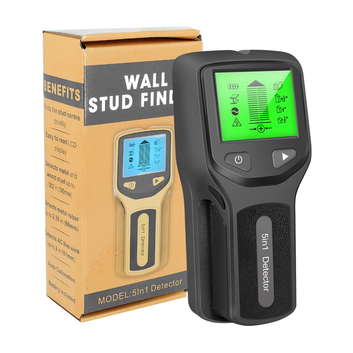Shkalacar Digitales Ortungsgerät, 5 in 1 Elektronischer Wandscanner-Detektor mit HD LCD Display, Aku