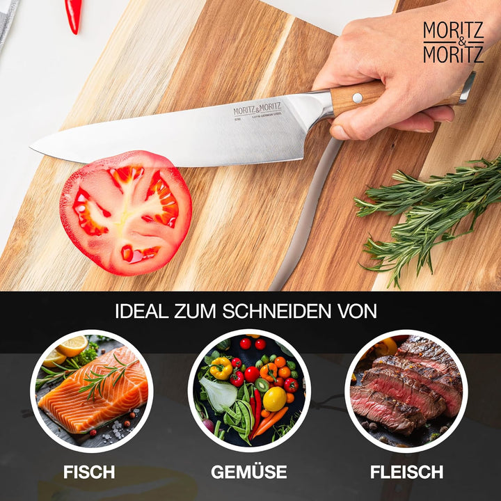 Moritz & Moritz Kochmesser 20 cm - Profi Küchenmesser - Hochwertiges Allround Messer scharf - Chefme